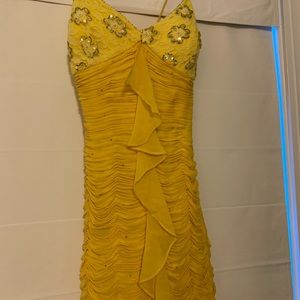 Sue Wong Beaded Yellow Mermaid dress worn once